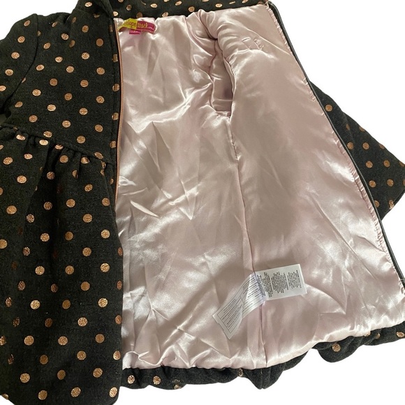 Penelope Mack Grey Polka Dot Flower Accent Coat Sz 3T - Picture 5 of 8